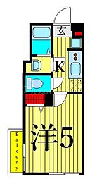 エクセラン西尾久South 1Kの間取図画像