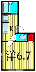 リヴィエール町屋 1Kの間取図画像