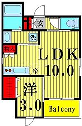 アーバンブルーム押上 1LDKの間取図画像