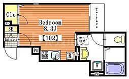 フォレスト鷹ノ羽 ワンルームの間取図画像