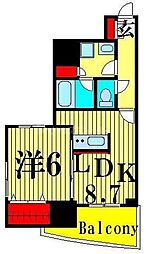 プライムアーバン町屋サウスコート 1LDKの間取図画像