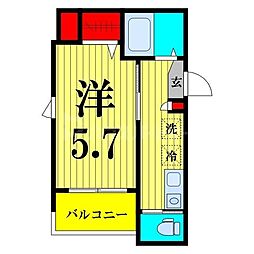 メルラス尾久 1Kの間取図画像