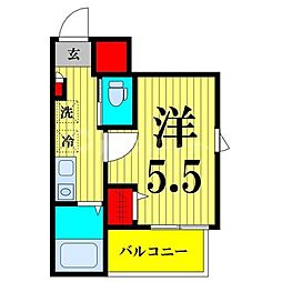 メルラス尾久 1Kの間取図画像