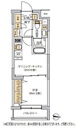 リビオメゾン湯島 1DKの間取図画像
