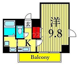 メルヴェーユ 1Kの間取図画像