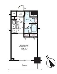 サンスタレ西浅草 1Kの間取図画像