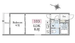 アーベインテラス南千住 1LDKの間取図画像