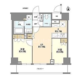 オープンレジデンシア御徒町 2LDKの間取図画像
