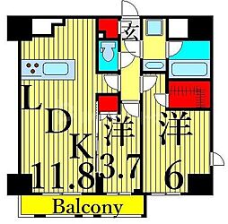 COMFORIA台東根岸 2LDKの間取図画像