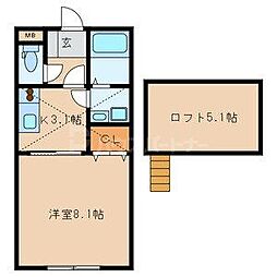 ケインズ赤羽 1Kの間取図画像