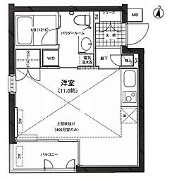カーサ・デル・ソル小石川 ワンルームの間取図画像