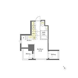 プライムメゾン 1Kの間取図画像