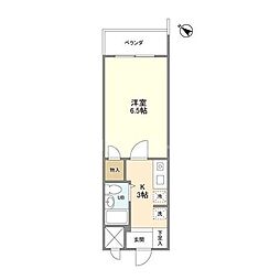 シティーコート千駄木 1Kの間取図画像