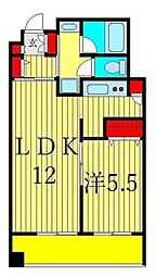 カスタリア荒川 1LDKの間取図画像