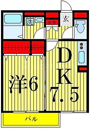 コンフォールセンジュ 1DKの間取図画像