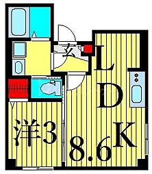 ブランシュコート 1LDKの間取図画像
