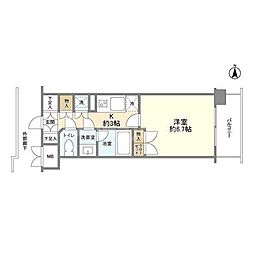クオリア小石川 1Kの間取図画像