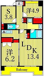 セブン・ナルケマンション 2SLDKの間取図画像