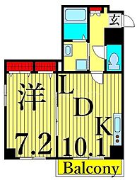 プリムローズ 1LDKの間取図画像