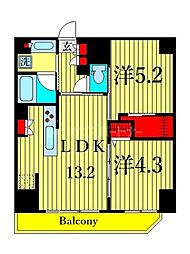 ドゥーエ南千住 2LDKの間取図画像