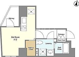 PureResidence小石川 ワンルームの間取図画像