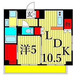 カスタリア三ノ輪 1LDKの間取図画像