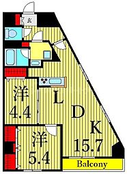 TerraceThe本郷 2LDKの間取図画像