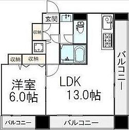 フィオリーシェ東浅草 1LDKの間取図画像