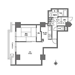 文京グリーンコートビュータワー本駒込B棟 1LDKの間取図画像