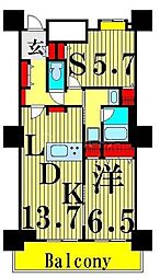 ロイヤルパークスタワー南千住 1SLDKの間取図画像