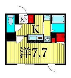 COCOCUBE東日暮里 1Kの間取図画像
