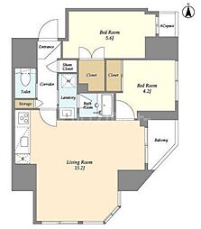 V-styleIRIYA 2LDKの間取図画像