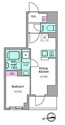 ドゥーエ日暮里3 1DKの間取図画像