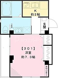 ラシーネ・テラス文京千駄木 1LDKの間取図画像