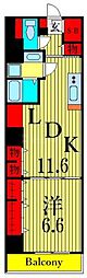 コスモグランス東日暮里 1LDKの間取図画像