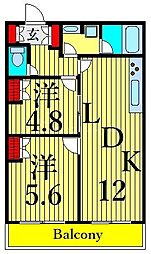 ブランズタワー南千住 2LDKの間取図画像