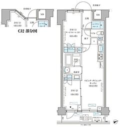 パークアクシス文京本郷 2LDKの間取図画像