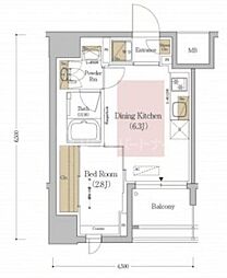 Urbanex文京本郷 1DKの間取図画像