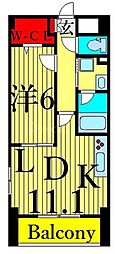 福信館 1LDKの間取図画像