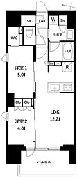 プレディアコート西日暮里 2LDKの間取図画像
