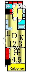 プライマル上野・稲荷町 1LDKの間取図画像