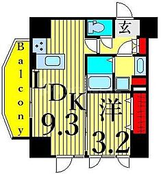 オーキッドレジデンス三ノ輪 1LDKの間取図画像