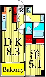 クリオ三ノ輪ラ・モード 1DKの間取図画像