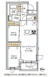 リビオメゾン湯島 2LDKの間取図画像