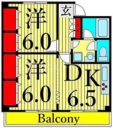フレグランス 2DKの間取図画像