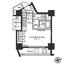 ParkAxis本郷の杜 1Kの間取図画像
