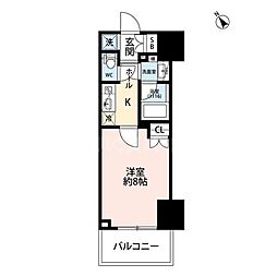 プレール・ドゥーク王子 1Kの間取図画像