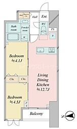 ドゥーエ日暮里IV 2LDKの間取図画像