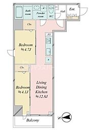 ドゥーエ日暮里IV 2LDKの間取図画像