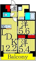 パピルス三ノ輪レジデンス 2LDKの間取図画像